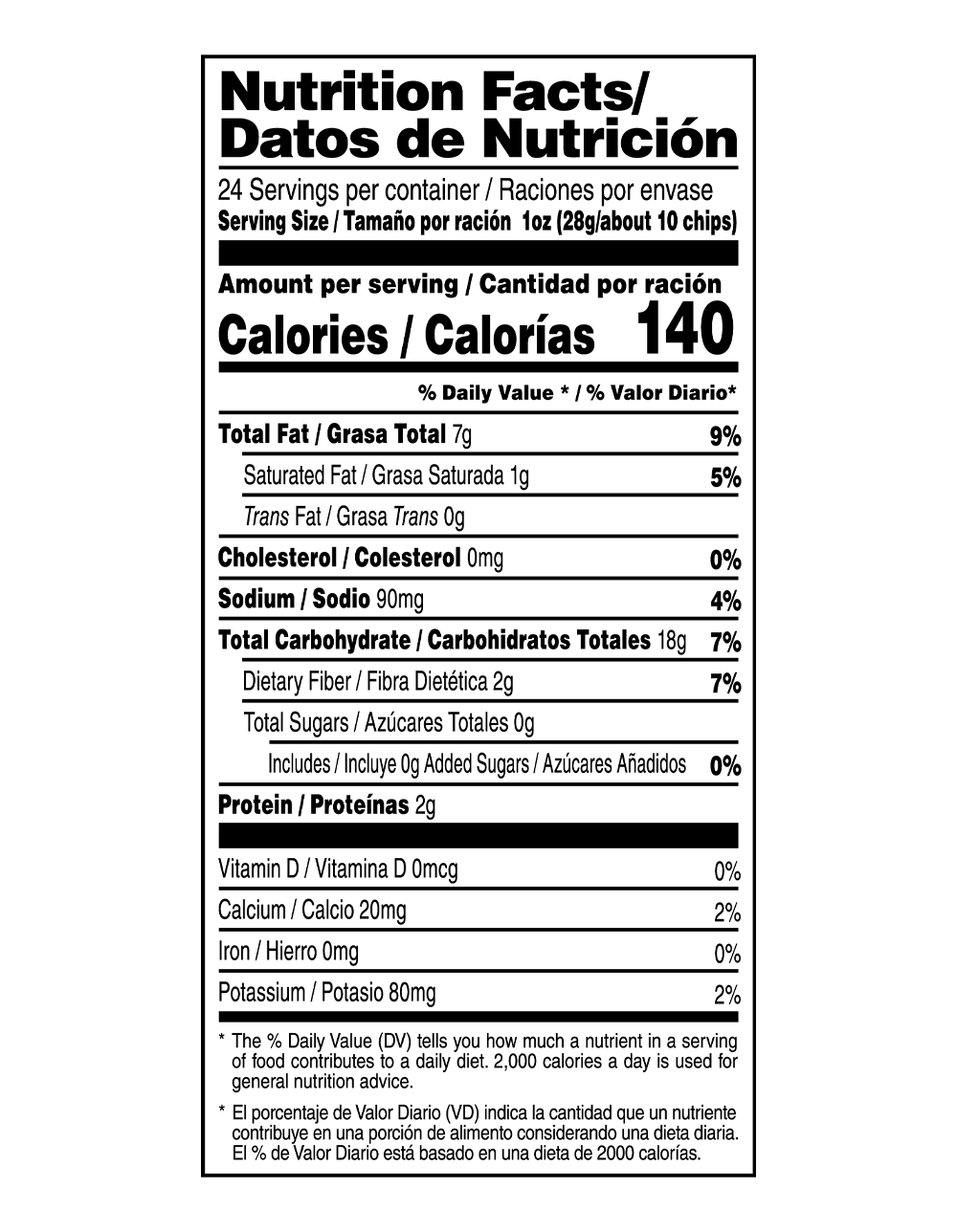 nutrition facts label