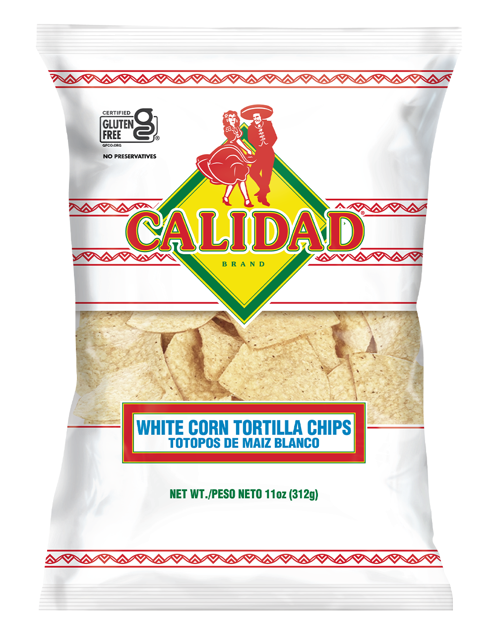 front view of the White Corn Tortilla Chips product